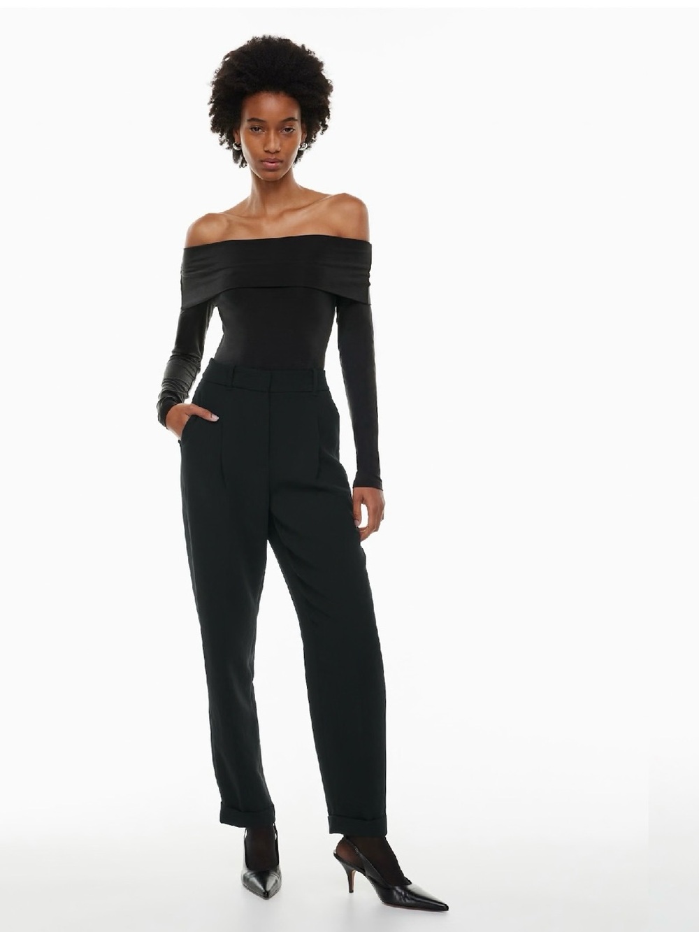 Wilfred Dashwood Pant Size 10 Cropped Cuffed Tailored Trouser Black